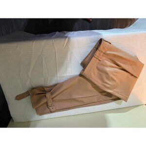 River Island Womens Faux Leather Tapered Pants With Buckle Detail